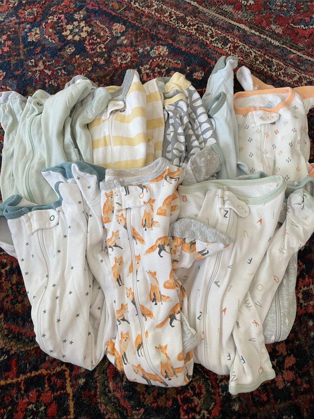 9 Cloud Island BOY Footed Sleepers/ Pajamas. Cotton. 3-6 months.